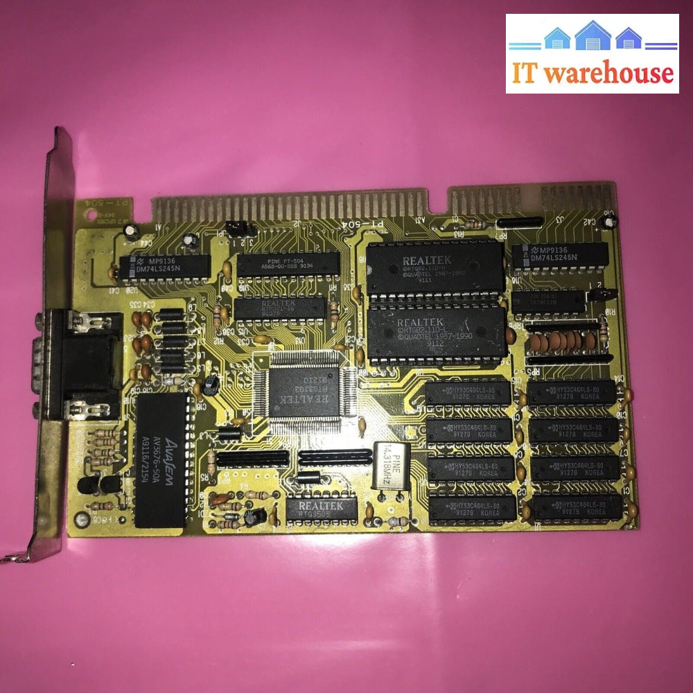 Vintage PINE PT-504 16-bit ISA video card 1024 x 768