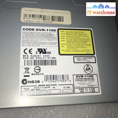Vintage Pioneer DVR-110D Beige IDE DVD-RW August 2005 TESTED