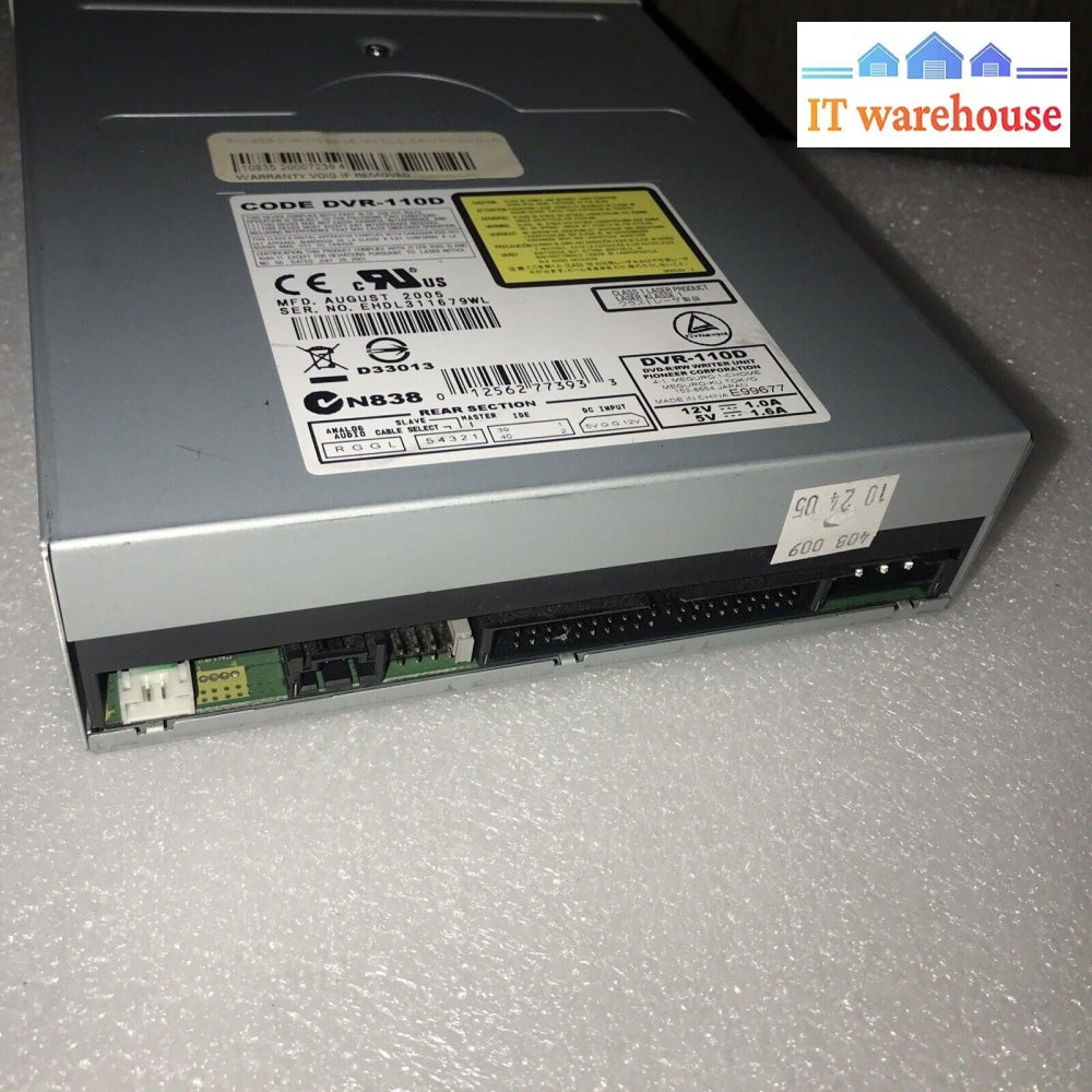 Vintage Pioneer DVR-110D Beige IDE DVD-RW August 2005 TESTED