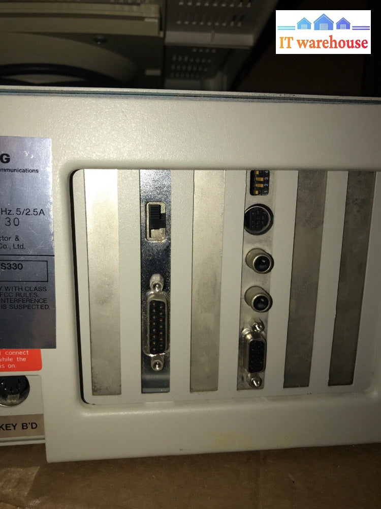 Vintage Samsung S330 8086 Computer & Mini.micro Mm-1453M1 Ega Monitor Kb + Ms