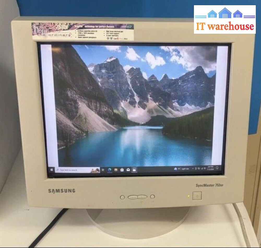 Vintage Samsung Syncmaster 753Df 17’ Gaming Crt Monitor With Vga & Power Cord ~