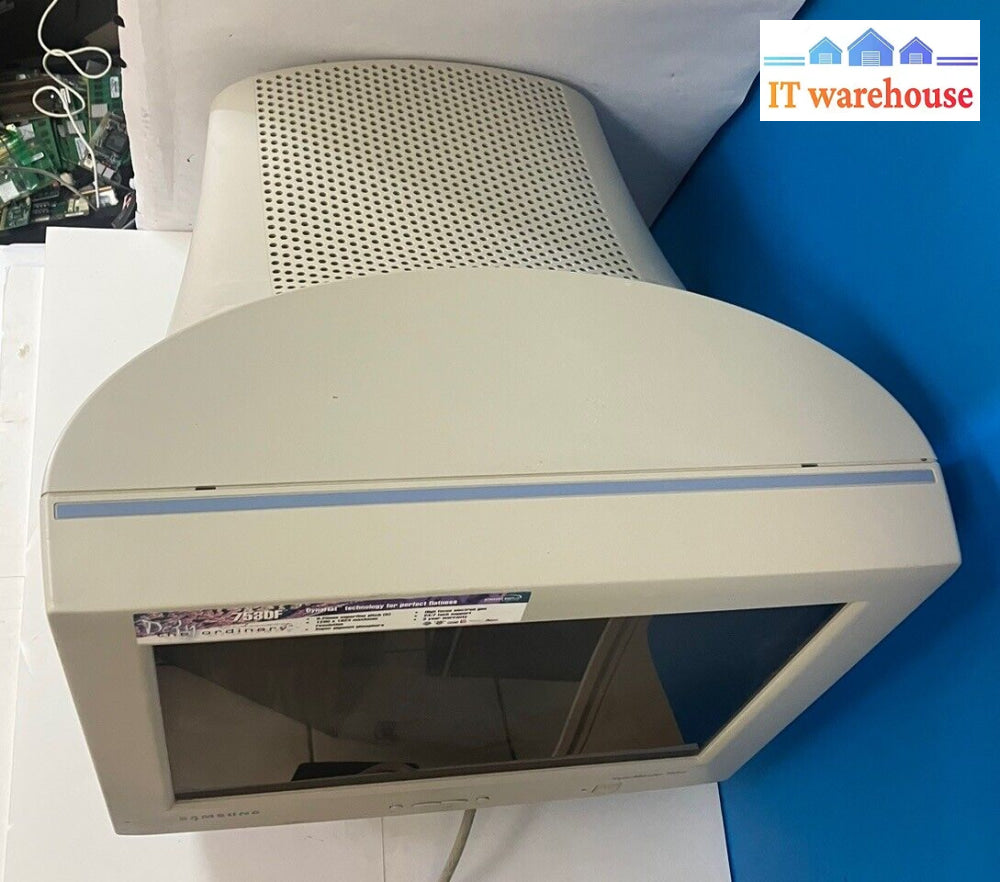 Vintage Samsung Syncmaster 753Df 17’ Gaming Crt Monitor With Vga & Power Cord ~