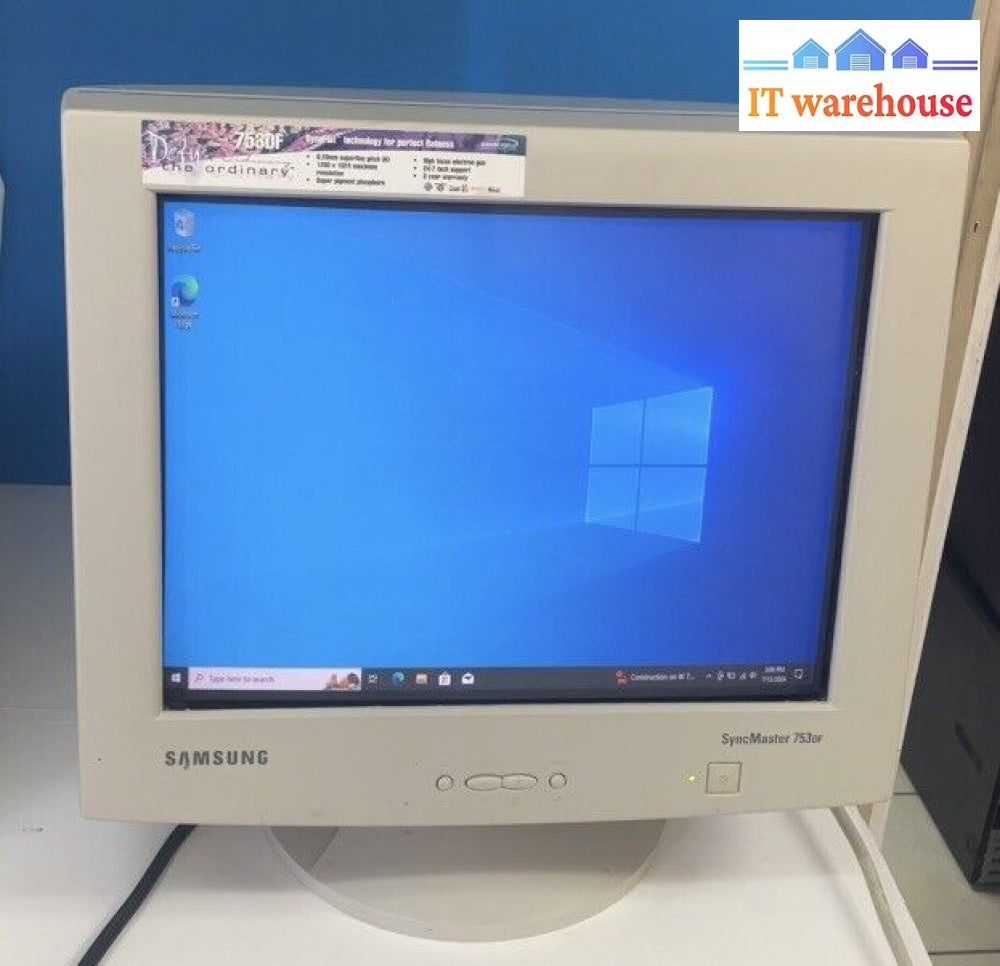 Vintage Samsung Syncmaster 753Df 17’ Gaming Crt Monitor With Vga & Power Cord ~
