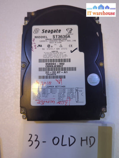 - Vintage Seagate ST3630A 630MB 3.5"" IDE Hard Drive Tested 