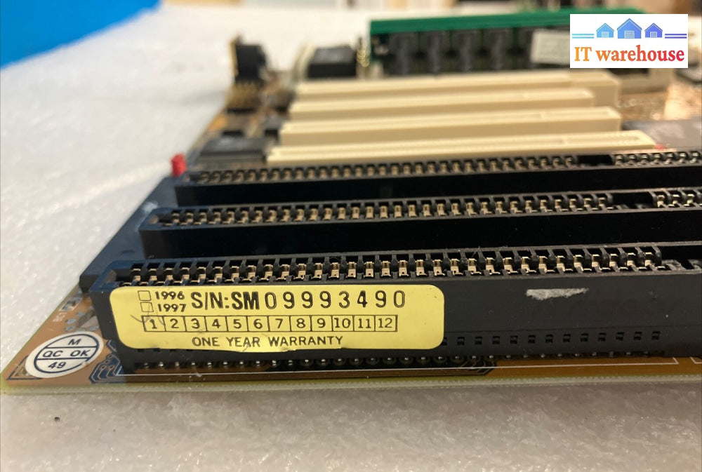 Vintage Socket 7 Loaded Motherboard With Cpu And Memory ~
