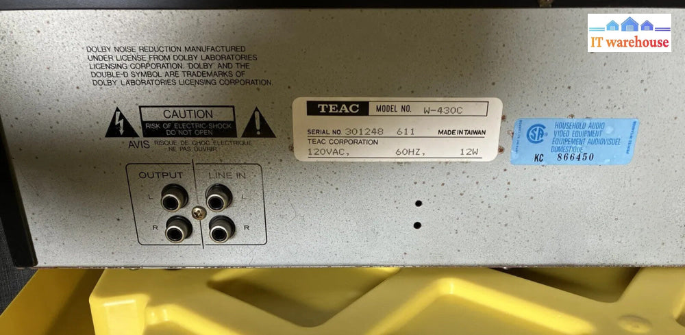 ~ Vintage TEAC W-430C Stereo Double Tape Cassette , DOLBY B C NR.