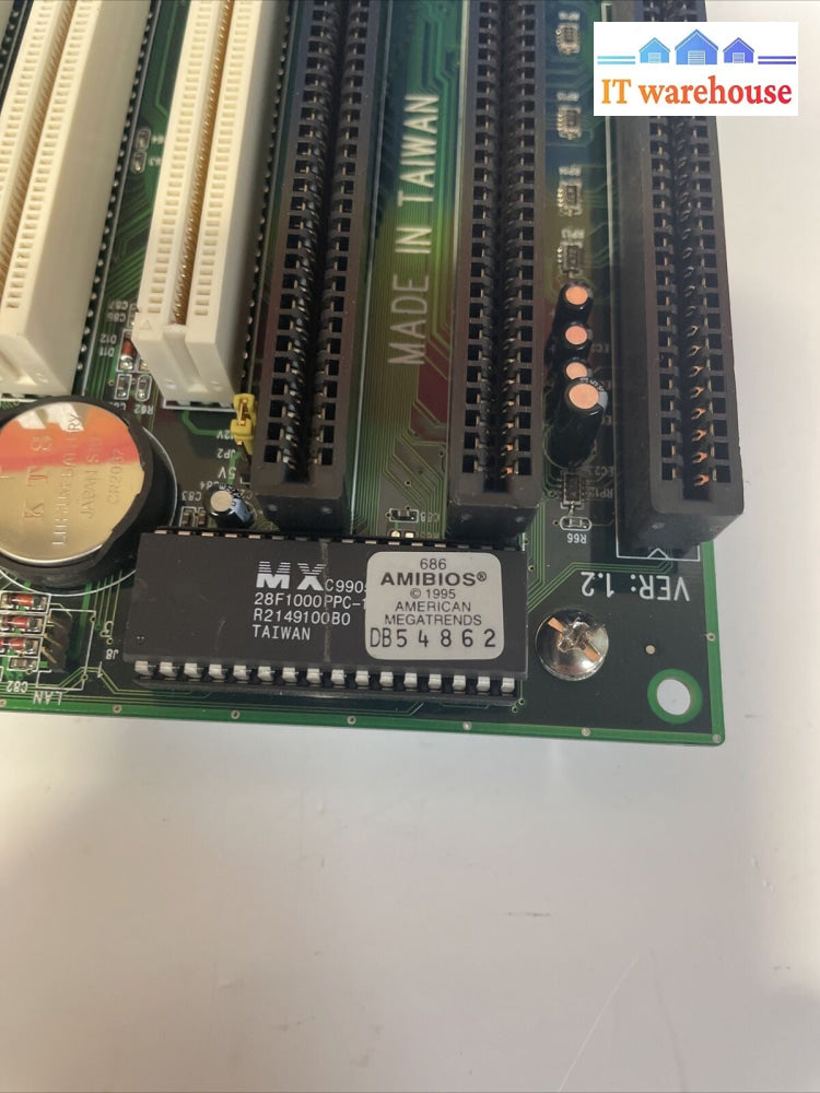 Vintage Tekcon desktop PC MotherBoard slot 1 REV 1.2 with 3x ISA 4x PCI 