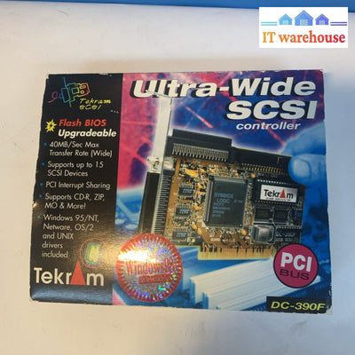 Vintage ~ Tekram Technology DC-390F Wide SCSI Controller Card PCI Adapter