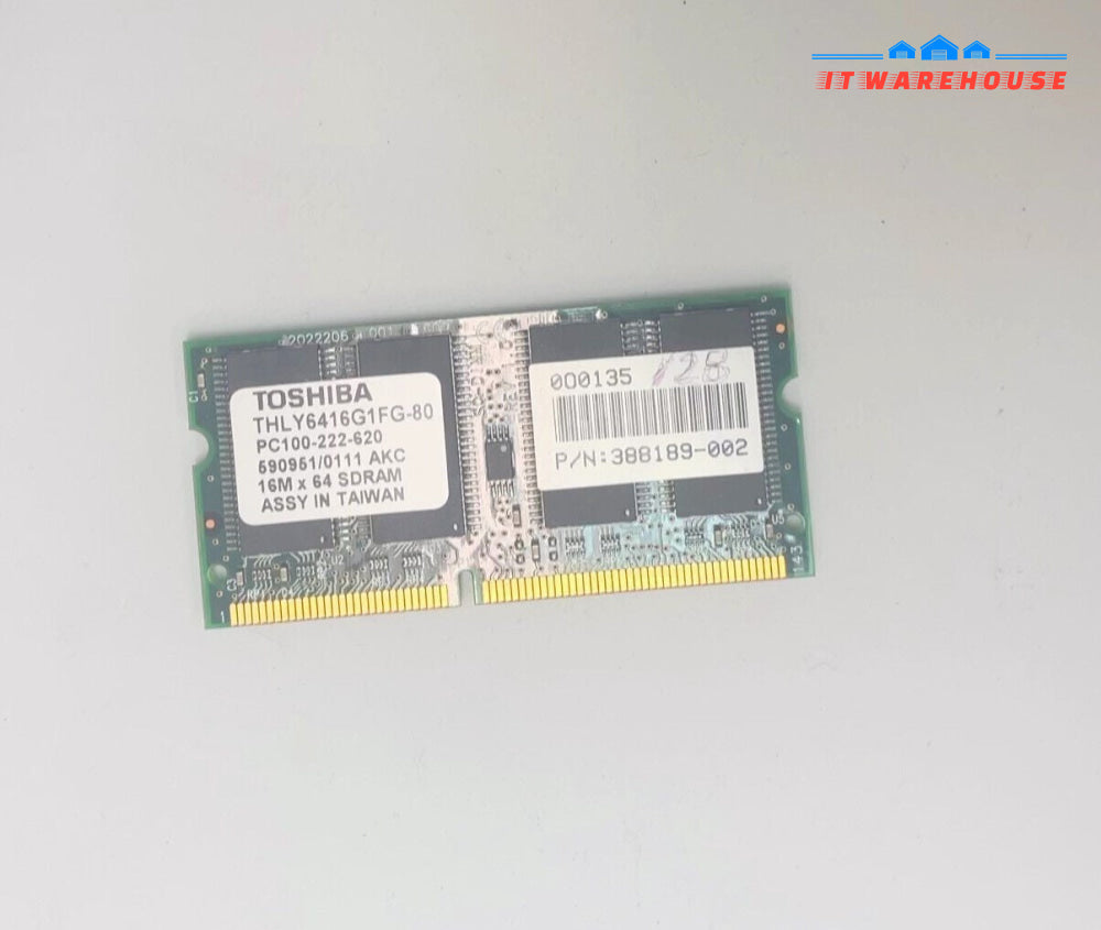 Vintage Toshiba hp/Compaq 128MB PC100 388189-002 Laptop RAM
