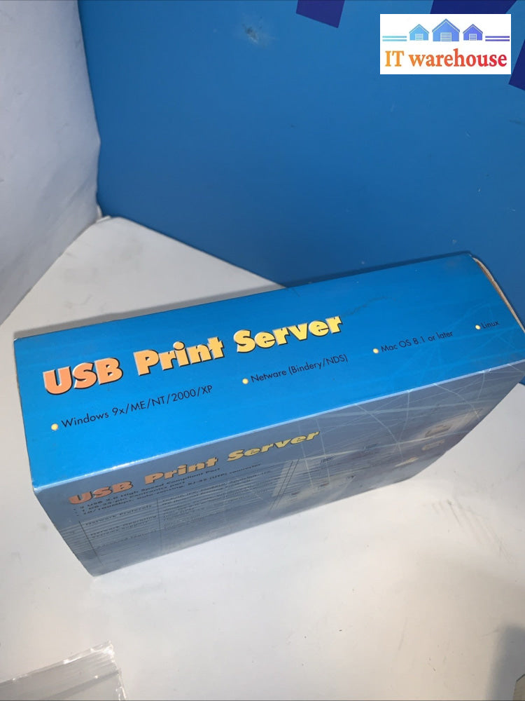 Vintage USB Print Server (windows Me/ 9x/NT/2K/XP, Mac 8.1 Or Later, Linux LPR )