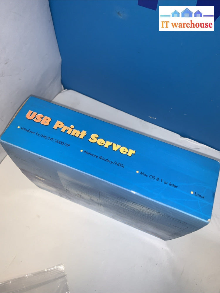 Vintage USB Print Server (windows Me/ 9x/NT/2K/XP, Mac 8.1 Or Later, Linux LPR )