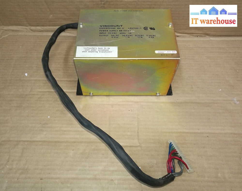 + VISCOUNT enterphone MK III LR63599-1 Power Supply BB-1974-1