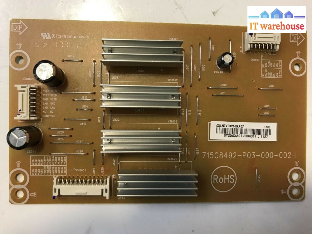 Vizio E65-E1 LED Driver LNTVGY25GXAG7 715G8492-P03-000-002H