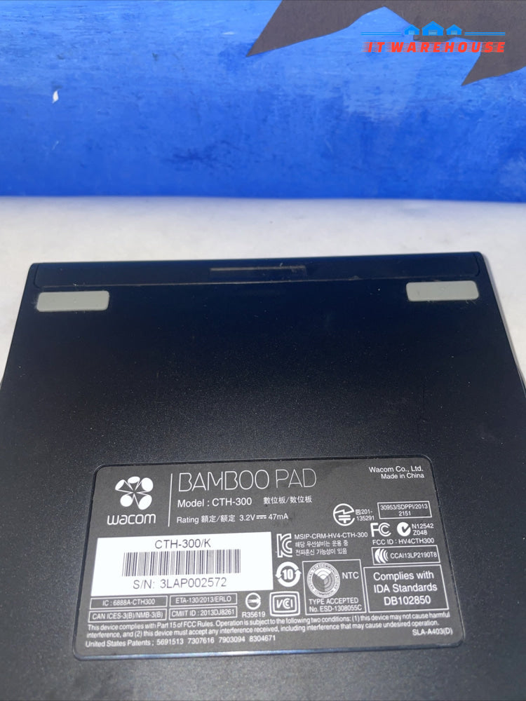 Wacom Bamboo Pad Wireless Touchpad with Stylus (No Receiver)- CTH300K