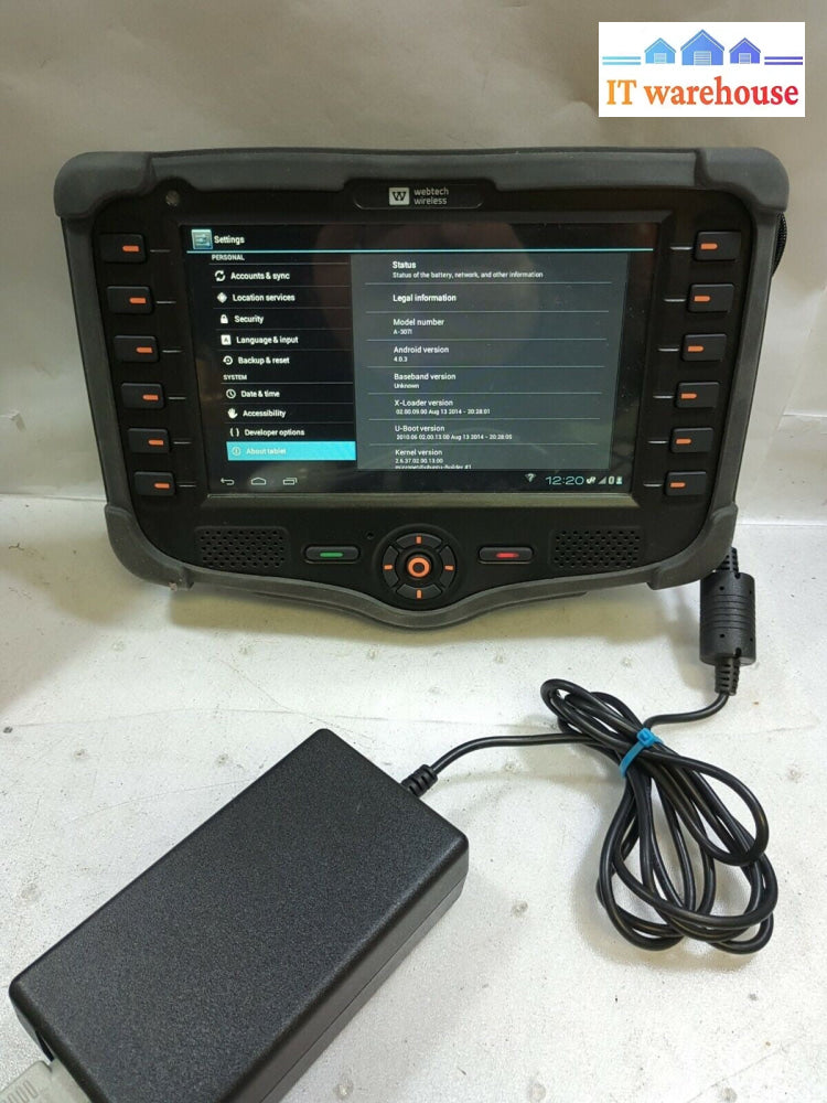 - WEBTECH WIRELESS TOUCHSCREEN TABLET WDT3500 WDT3500T WITH AC ADAPTER
