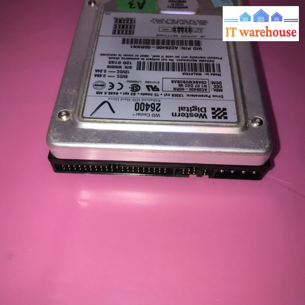 Western Digital WD 26400 6.4 GB IDE 3.5'' AC26400-00RN Hard Drive  Tested-
