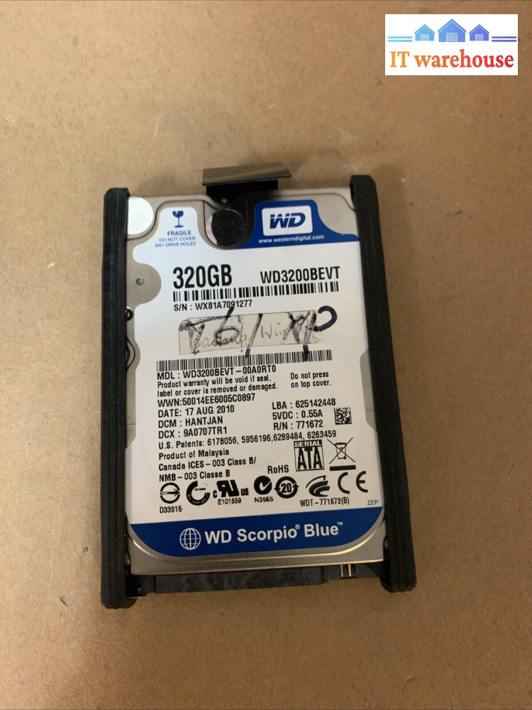 (Windows XP SP3) 320GB Hard Drive /caddy/Cover for lenovo Thinkpad T61 (1K days)