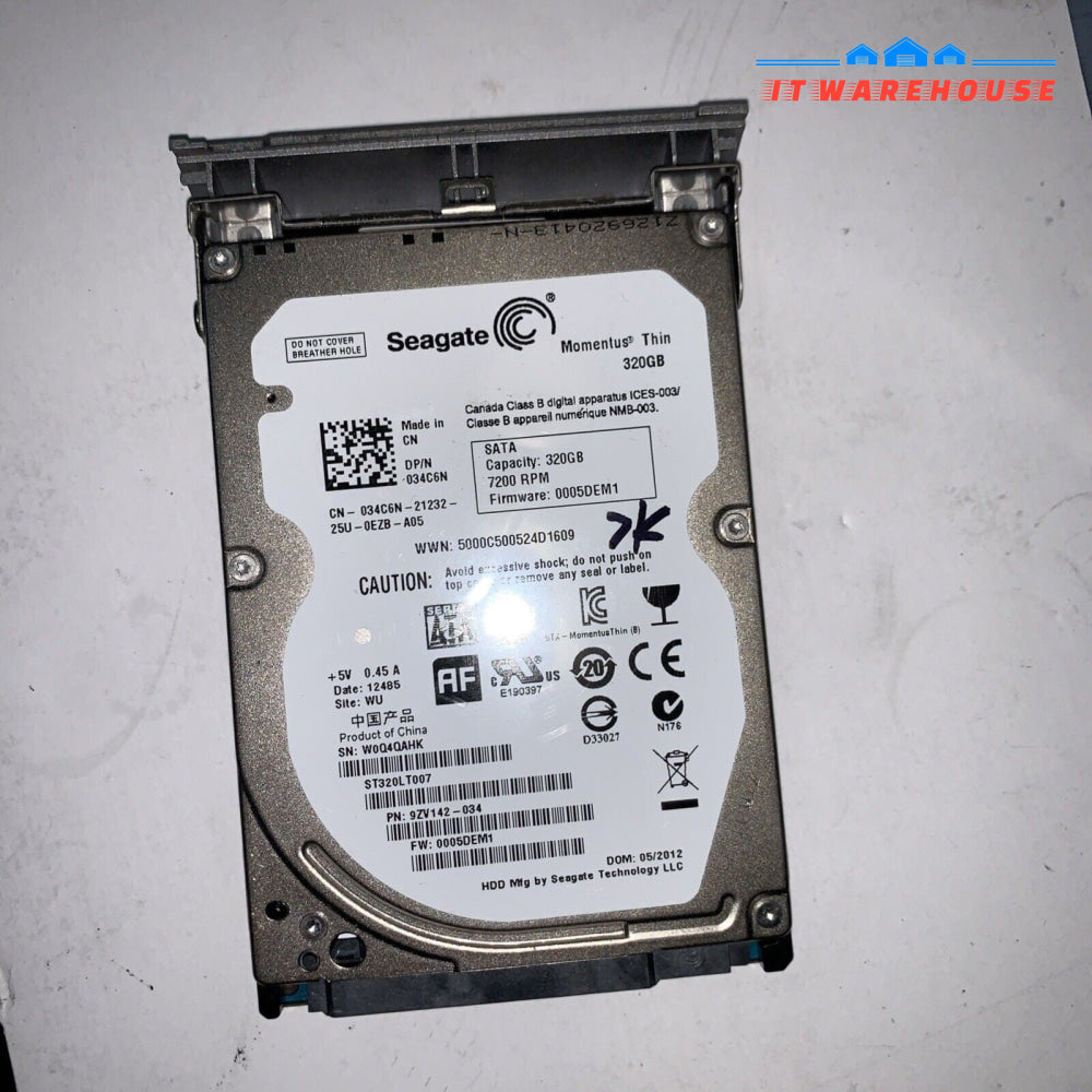 (Windows XP SP3) 320GB Hard Drive/caddy  for DELL Latitude D620 (1000+ days)