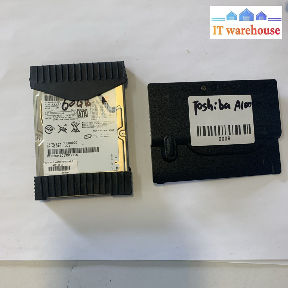 (Windows XP SP3) 60GB Hard Drive/caddy  for  Toshiba A100 laptop (1000+ days)