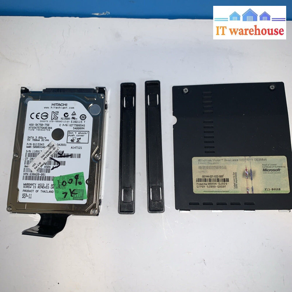 (Windows XP SP3) 750G Hard Drive/caddy & Ram cover for Lenovo X61 (1000 + days)