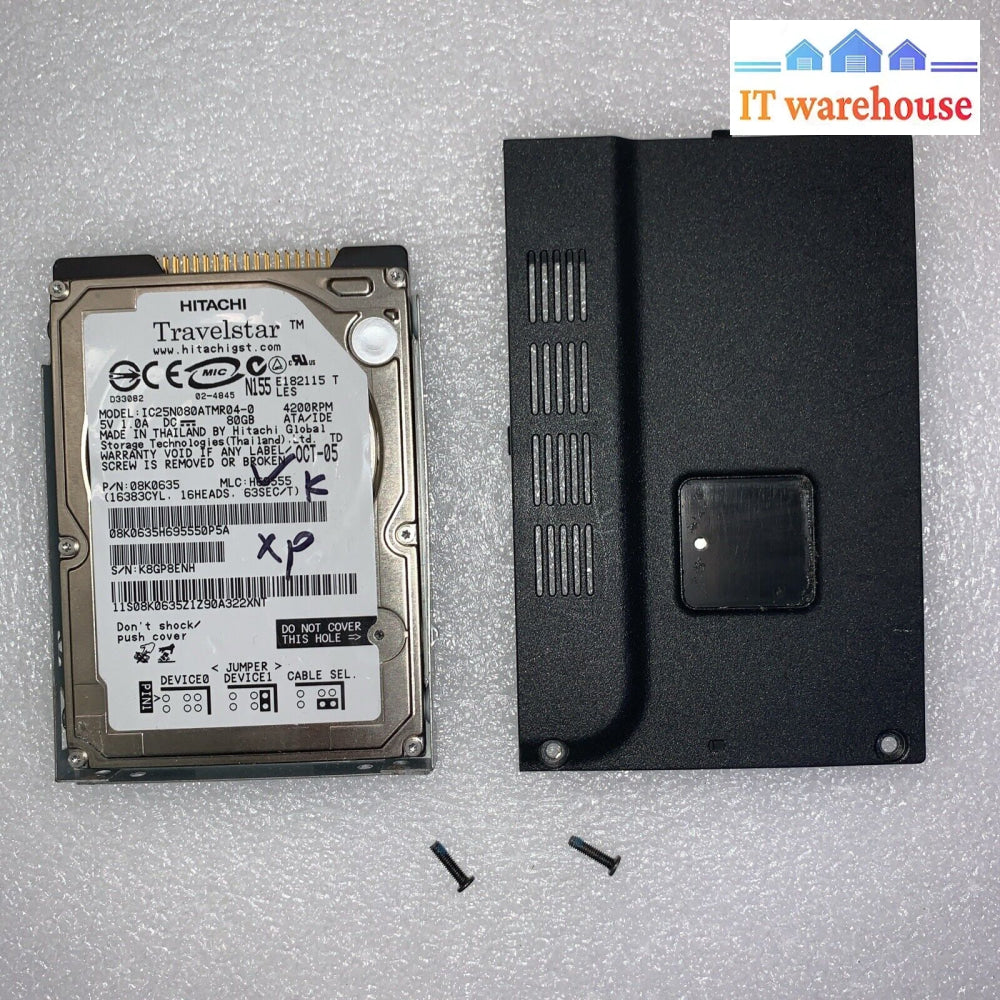 (Windows XP SP3) 80GB Hard Drive/caddy/Cover for Acer Aspire 5100 (1K days left)