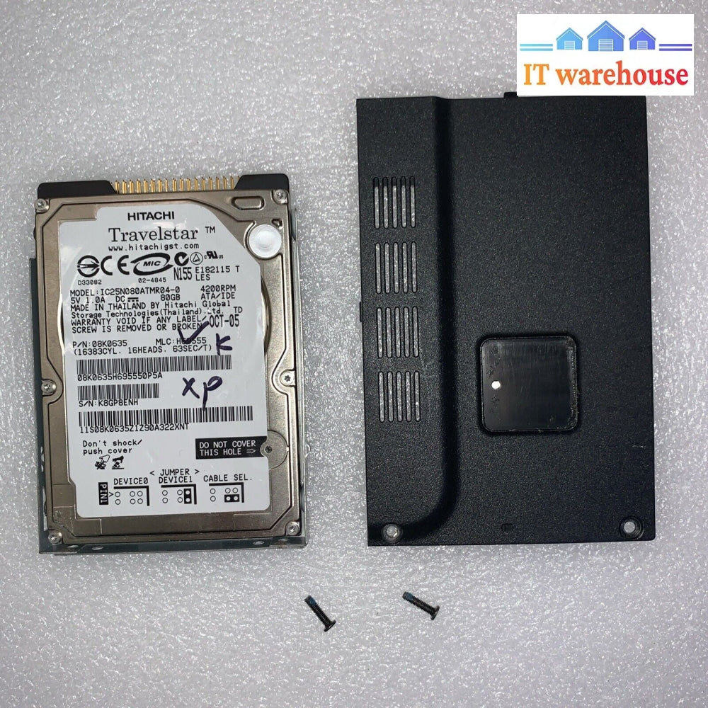 (Windows XP SP3) 80GB Hard Drive/caddy/Cover for Acer Aspire 5100 (1K days left)