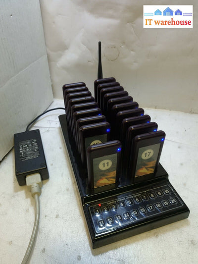 - Wireless Queuing Calling System 1 Transmitter + 19 Call Coaster Pagers Tested