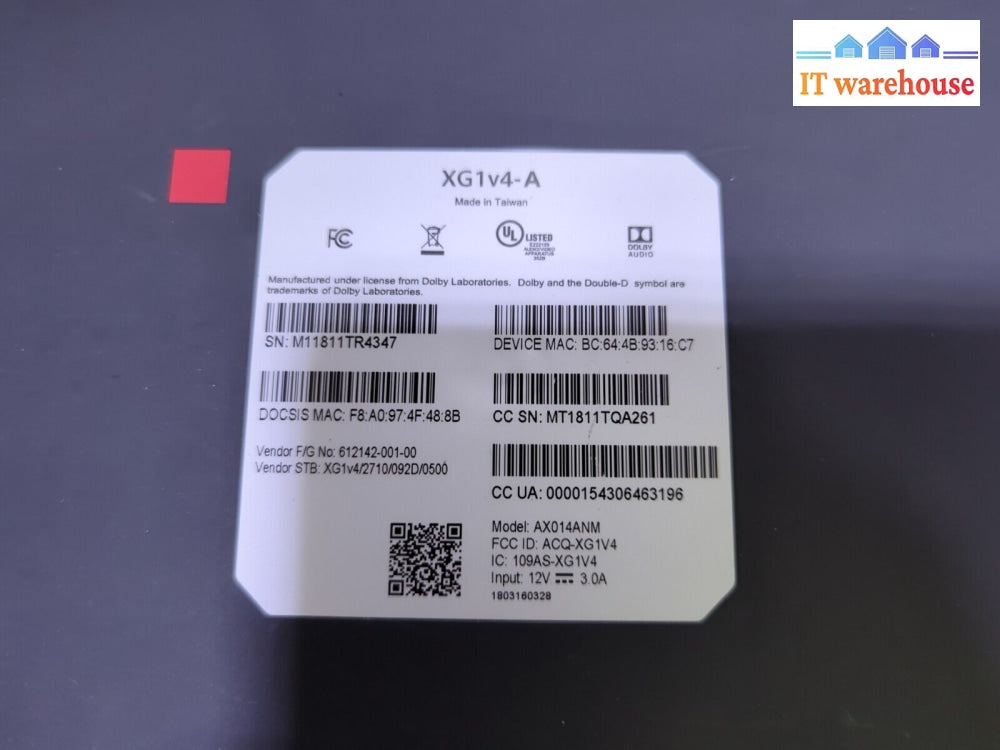 - Xg1V4-A (As Is No Adapter Remote)