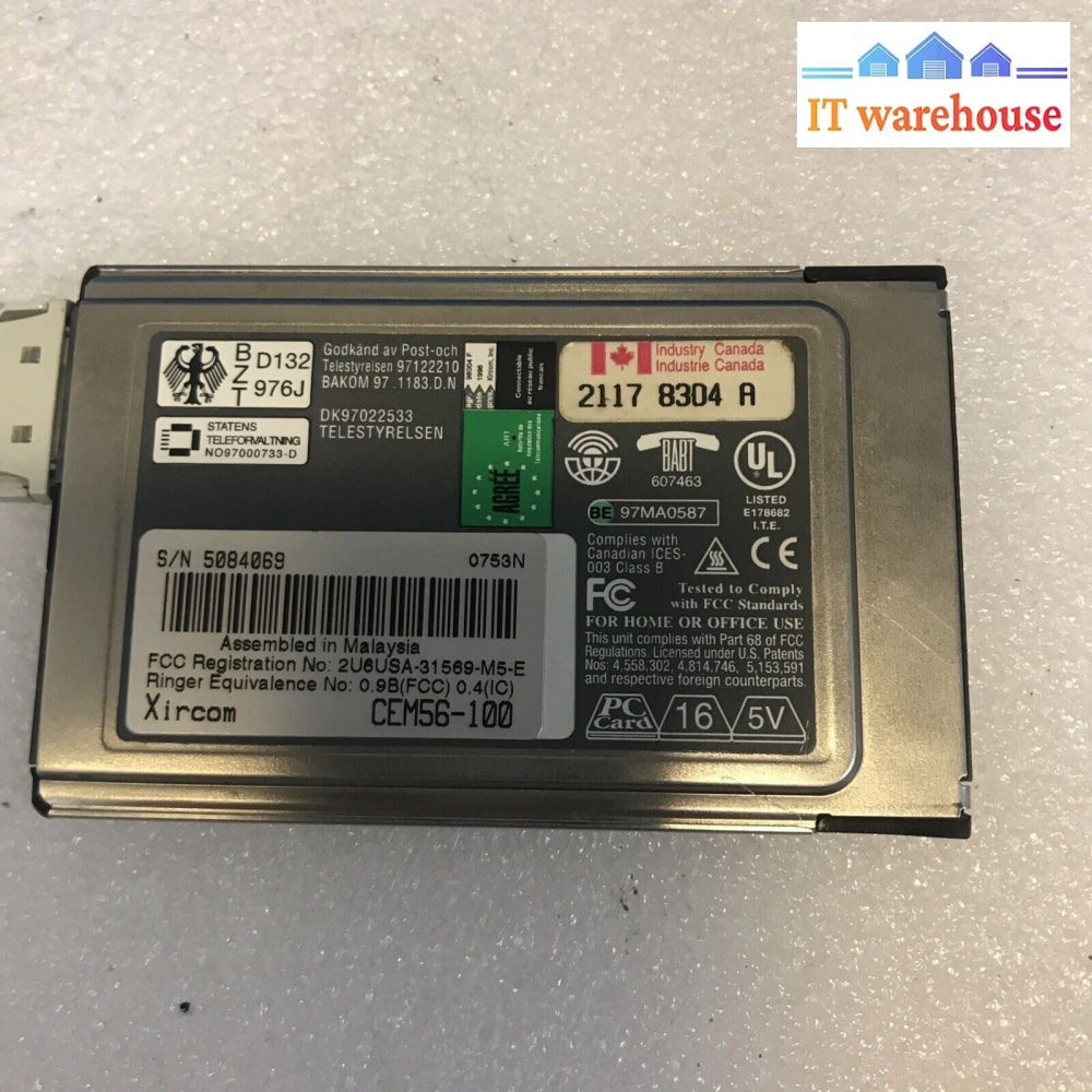 Xircom CREDITCARD ETHERNET 10/100+MODEM 56 for Win95 and NT