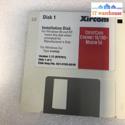 Xircom CREDITCARD ETHERNET 10/100+MODEM 56 for Win95 and NT