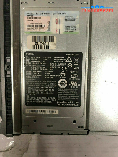 *XM755 Dell PowerEdge M600 BladeServer 2 x Quad Core 2.83GHz Xeon E5440 32GB RAM