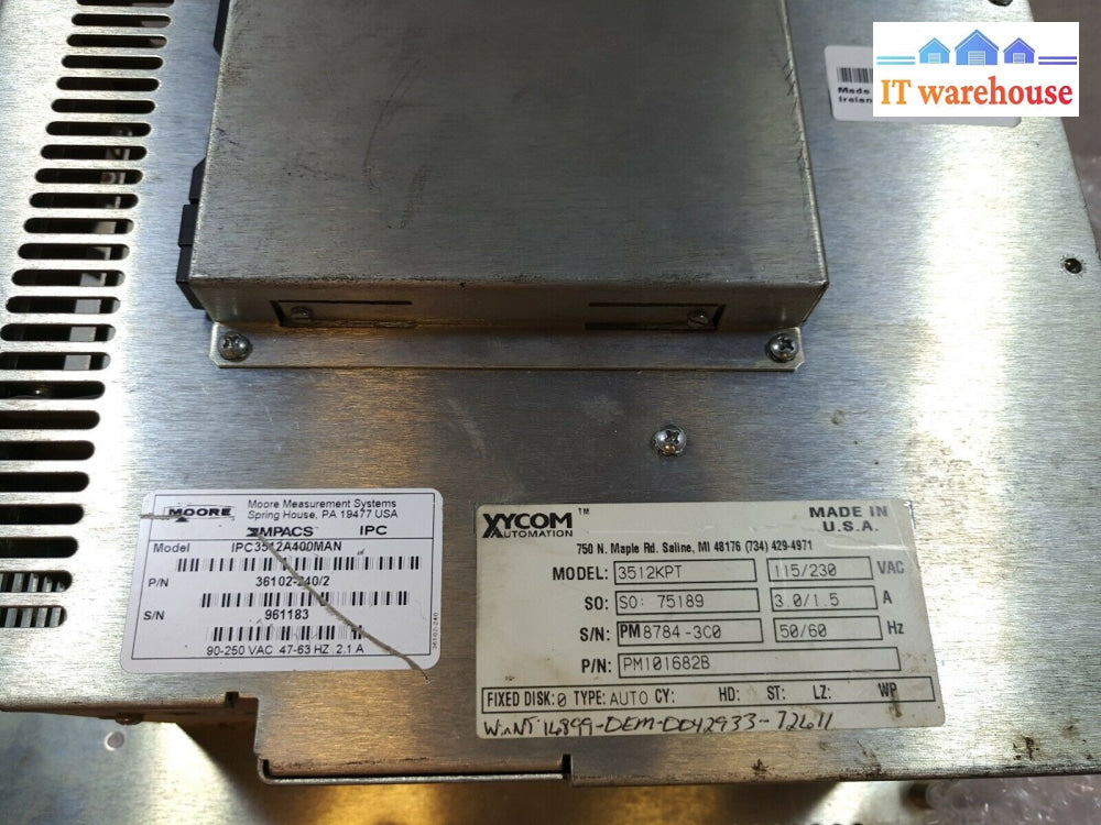 - Xycom Automation Model 3512Kpt Pm101682-B Touchscreen Operator Tested (No Psu)