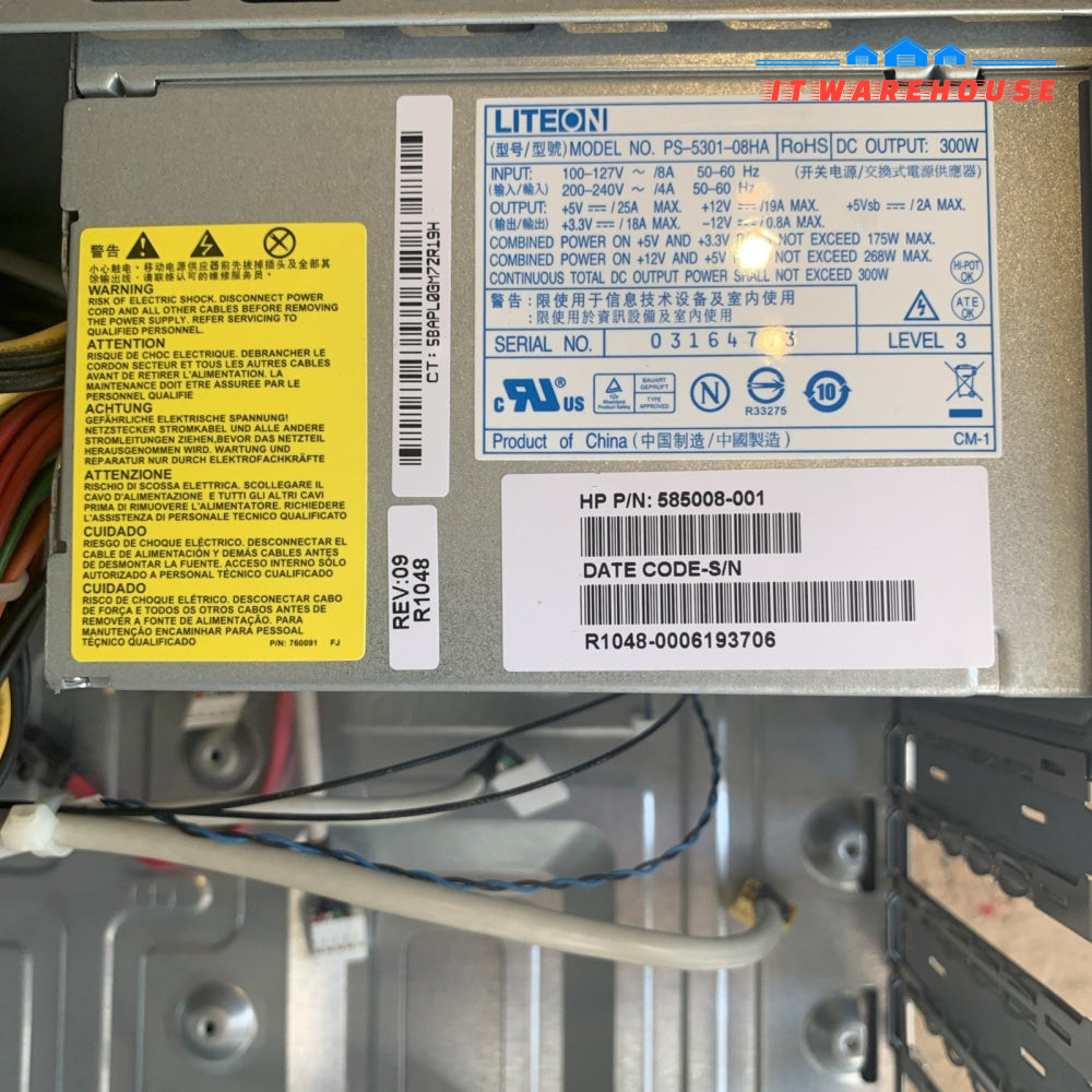 (Year 2010) Nice ~ HP Midi Tower ATX PC case with ATX 24P PSU/DVDRW/Card reader