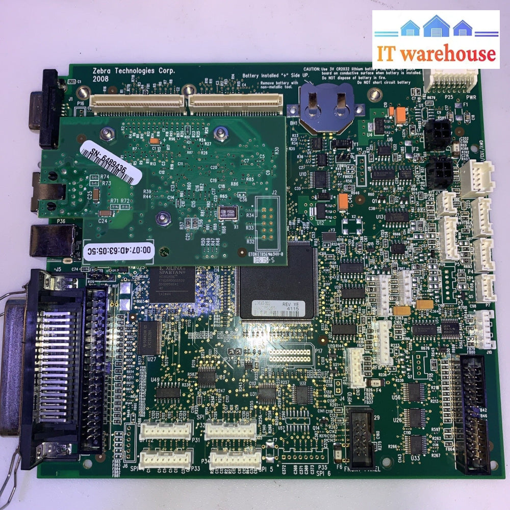 Zebra 23630-100 23630-002 140Xi4 Label Printer Main Logic Board w/Network Card