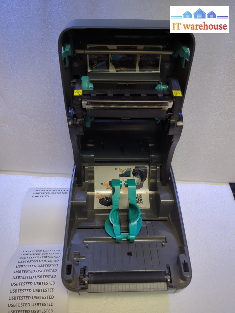 Zebra GK420T Thermal Label Printer USB Ethernet (No AC adapter) Tested