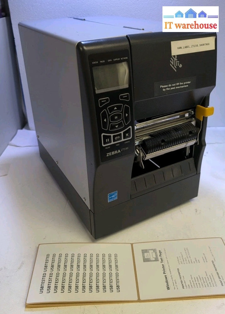 Zebra ZT230 203 DPI Thermal Label Printer (Ethernet/USB) 123100-203 TESTED -