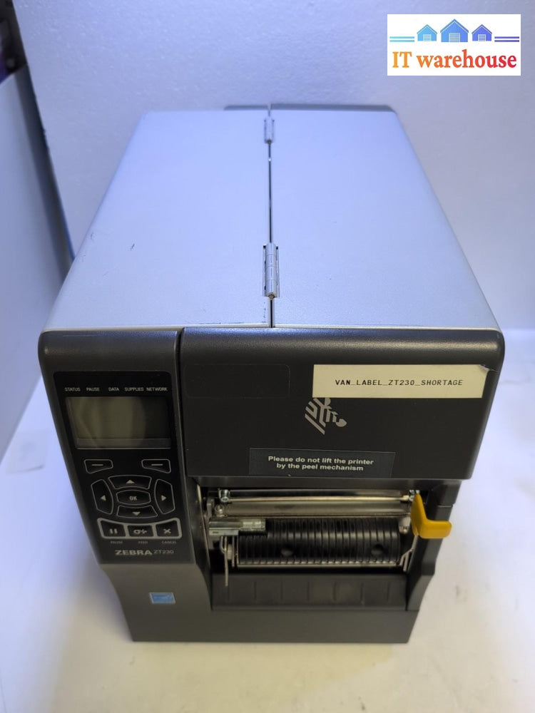 Zebra ZT230 203 DPI Thermal Label Printer (Ethernet/USB) 123100-203 TESTED -