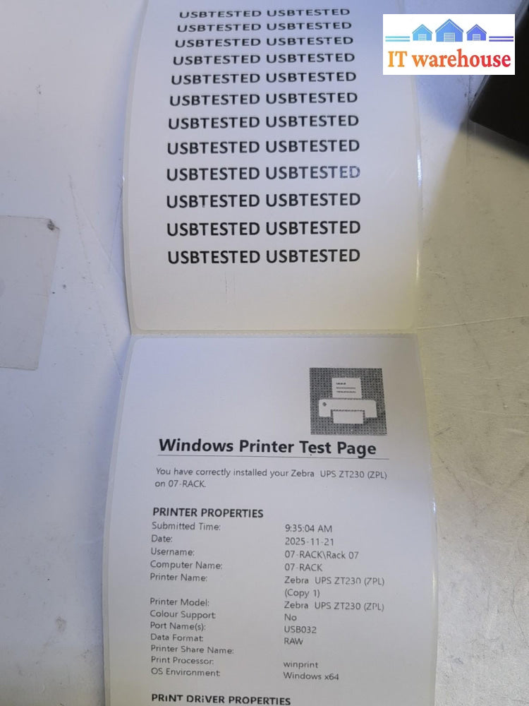 Zebra ZT230 203 DPI Thermal Label Printer (Ethernet/USB) PN 123100-203 TESTED -